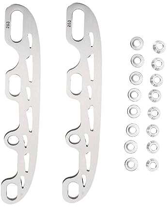 BESPORTBLE Austauschbare Metall Eislaufkufen Für Skating Schuhe Langlebig 253mm Mit 16 Ersatzkappen Eislaufzubehör Für Rollschuhe Für Eiskunstlauf Und Rollhockey