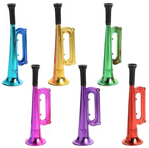 Niuhong 6 Pcs Plastik Vuvuzela Trompeten Cheerleading Trompete Noise Maker Horn Fussball Fanfare Fußball Horn Tröten Sehr Lautes Tröte Party Krachmacher Jubeln Requisiten