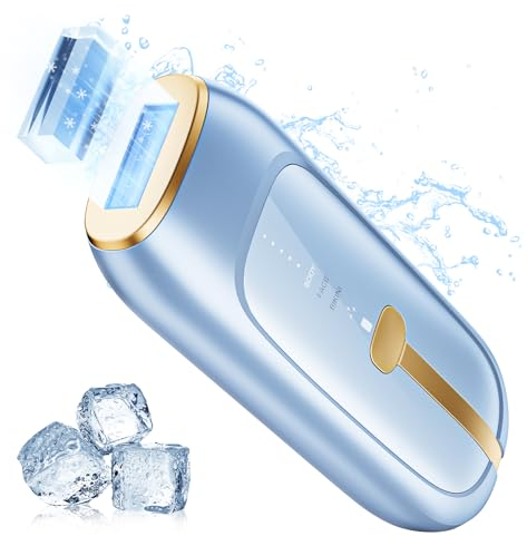 Dispositivo di Depilazione con Raffreddamento a Ghiaccio di Zaffiro, Epilatore Luce Pulsata Laser per Donne e Uomini, Alternativa al Salone Indolore Epilazione IPL per Viso, Bikini, Ascelle, Gambe