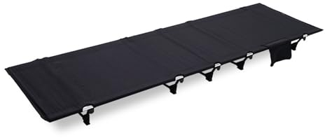 Hopfällbar Säng, Utomhusfällbar Lägersäng, Utomhuscamping Beda, Vikbar Förvaringsdesign, Lätt Att Transportera Och Förvara, Fällsäng Av Aluminiumlegering(Black)