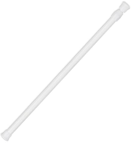 Curtain Tension Rod, 11.81-19.69 Inch Adjustable Small Spring Tension Rod Net Curtain Pole No-drilling Spring Loaded Curtain Rods,Net Curtain Rods Extendable(White)