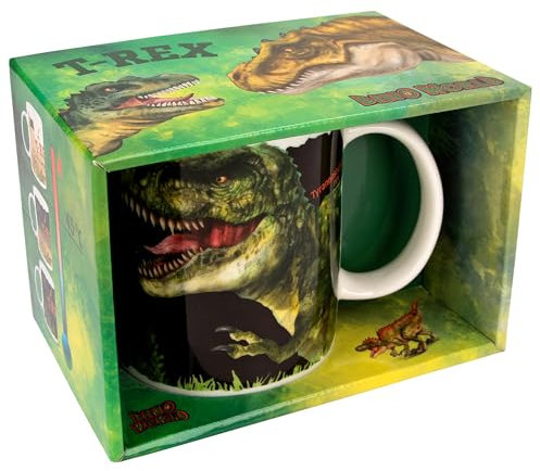 Depesche 12613 Dino World New Magic Efecto térmico y Motivo de Dinosaurio, Taza de Porcelana, Capacidad Aprox. 320 ml, Multicolor