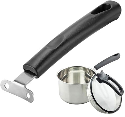 Ruwshuuk Agarre para cacerola, mango antiquemaduras, mango de olla desmontable, mango de repuesto para sartenes de cocina