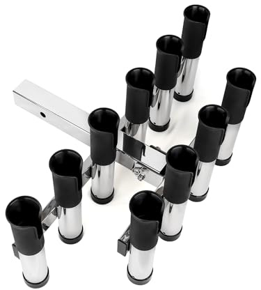 SPIRRELAB Aluminum Fishing Rod Holder for Truck Bed Holds 6 Fishing Rods, Truck Bed Fishing Rod Holder for Pickup, Gift for Truck Owners, Fishing, Outdoors, Dad, Family