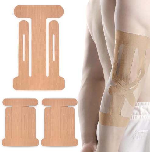 XFSRG 12 Pièces Tape Kinesiologie Coudes Prédécoupées Physiques Bande Élastiques et Imperméables Kinésiologies pour le Sport(Beige)