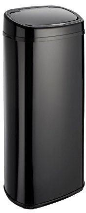 Dihl 68L Onyx Blackwith Black Lid Stainless Steel Auto Touchless Hands-Free Sensor Kitchen Waste Dust Bin Automatic Motor