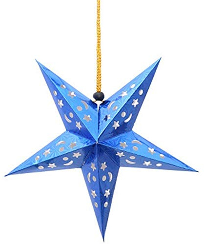 UUUOUU - Lanterne di carta a forma di stella, 45,7 cm, 3D, con pentagramma cavo, decorazione da appendere al soffitto, per Natale, festa di compleanno, confezione da 2