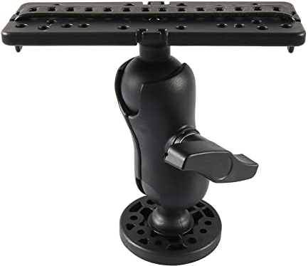 Huamengyuan Fischfinder Halterung,Fischfinder Aufbauhalterung mit 360 Grad Drehbarer Tisch Boot Fischfinder Mount für Echolote Fischfinder Futterboote Schlauchboote,Schwarz