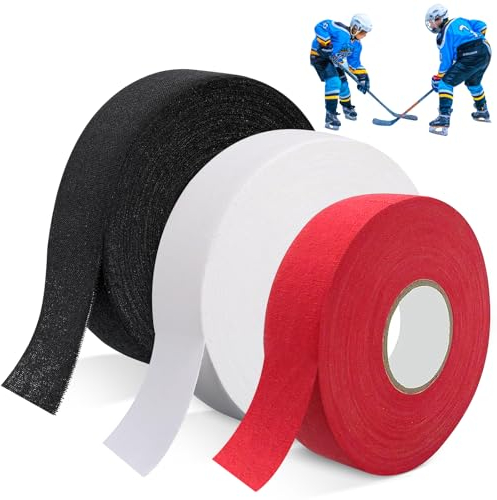 3 Roll Hockey Tape, Schläger Eishockey Tape, griffband tennisschläger, Rutschfestes Hockeyschlägerband 2.5cm × 25m Selbstklebendes Griffband Sportgriffband Rutschfestes verschleißfestes Schlägerband