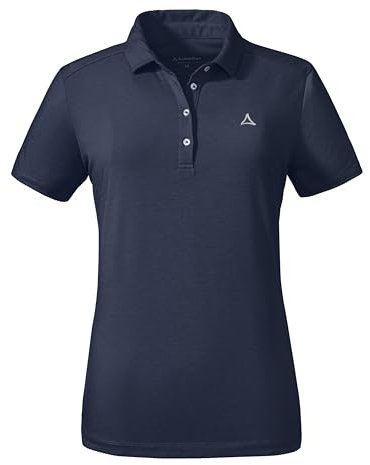 Schöffel Damen CIRC Polo Shirt Tauron L, kreislauffähiges Wandershirt, schnell trocknendes, leichtes Poloshirt mit fast 100 % Recyclingfähigkeit, navy blazer, 38