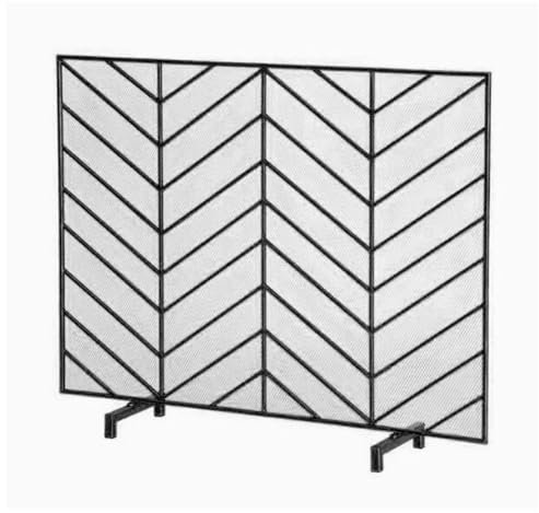 Grille pare-étincelles pour fournaise Cloison de cheminée simple en or avec écran de sol en maille for la maison Clôture décorative avant de cheminée Écran de cheminée simple face Pare-étincelles auto