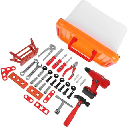 Kisangel 1Satz Werkzeugset Für Teiliges Lernspielzeug Mit Werkzeugkiste Und Bohrmaschine Pädagogisches Handwerkzeug Für Jungen Alter Von Jahren Fördert Kreativität