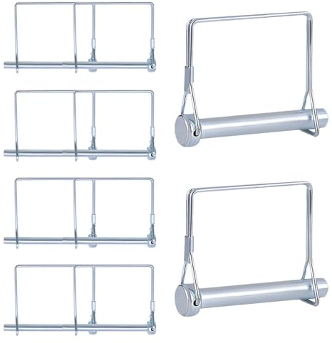 Fahibin 10 pezzi Perno di Bloccaggio con Filo, Perno di Bloccaggio Quadrato Perno di Chiusura,M6*70mm Perno di Sicurezza in Acciaio al Carbonio per Farm Trailers Lawn Garden