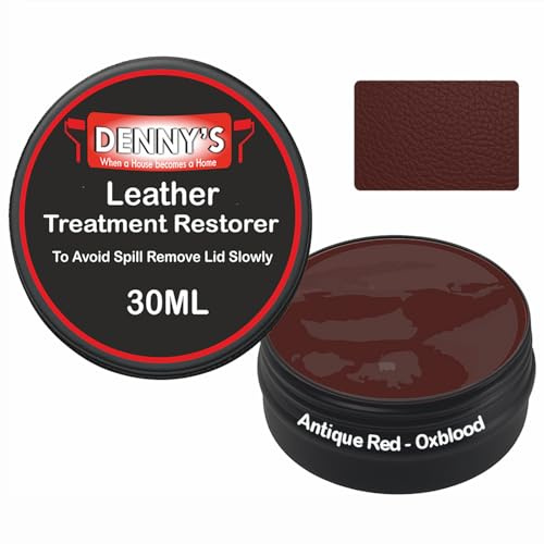 SCOOBYS PAINTS BACK IN THE MIX Leather Colour Restorer Recolouring Balm Repair Treatment for Faded & Worn Absorbent Leather Furniture, Sofas, Chairs (59 Antique Red Oxblood, 30ML Tin)