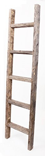 BARNWOODUSA Rustic Decorative Ladder - 100% Upcycled Wood (60 x 12 x 1.5, Weathered Gray)