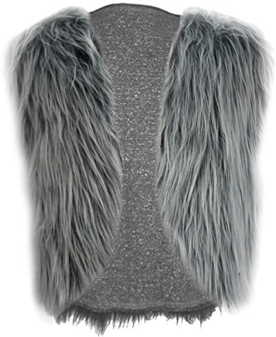 The Dragons Den Adults Grey Faux Fur Waistcoat Medieval Viking Prehistoric 1970s Glam Rocker Disco Fancy Dress Costume Accessory [XXL]