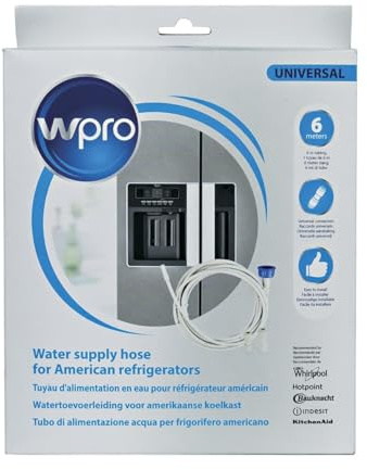 Kit lyre arrivee d'eau : tuyau (6m) + raccords UKT001 Frigo, Réfrigérateur, Congélateur 484000008590, C00379990 WPRO Frigo, Réfrigérateur, Congélateur