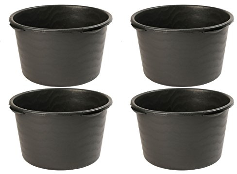 4x Uniqat Mörtelkübel 40 Liter Schwarz