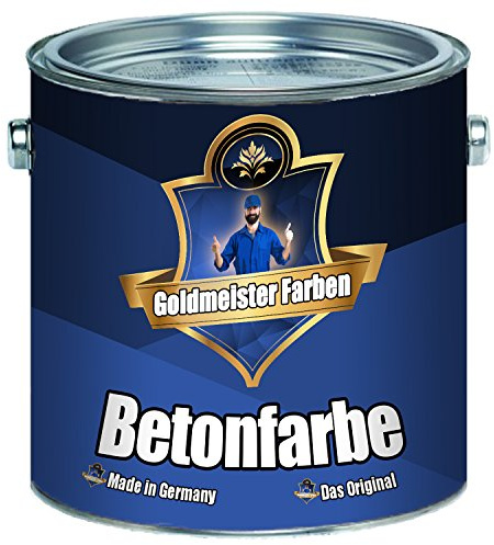 Goldmeister Farben Betonfarbe Bodenfarbe Fassadenfarbe hochelastische Kunststoffbeschichtung Abrieb-, Wetter- und Chemikalienbeständig für Stein Zement Putz Beton Mauerwerk (1 L, Feuerrot (RAL 3000))