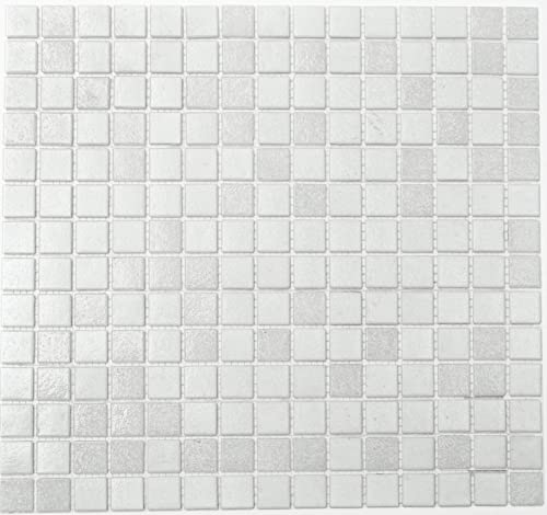 MOS52-0103 - Piastrelle a mosaico in vetro, colore: Bianco antico