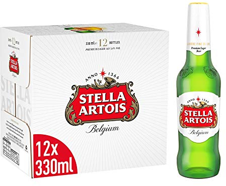 Stella Artois Premium Lager Beer Bottle, 12 x 330ml