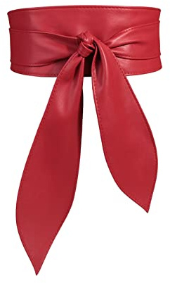 LumiSyne Cintura Obi Da Donna Cintura Cinch Larga Retrò Pelle PU Morbida Cintura Avvolgente Con Cravatta Nodo Cintura In Vita Cintura Corsetto Cintura Per Vestito Quotidiano Festa
