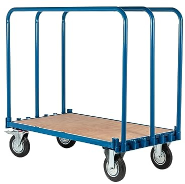 Heavy Duty Platform Trolley, Industrial Steel Sheet Truck on Wheels (Base + 3 Support Bars)