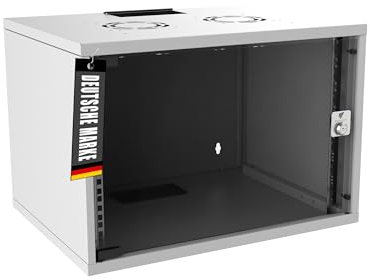 Bemacom Netzwerkschrank - Serverschrank 19 Zoll 7HE - Server-Racks für Wandmontage - EDV-Gehäuse mit Traglast 60kg - 400 x 540 x 370 mm Grau