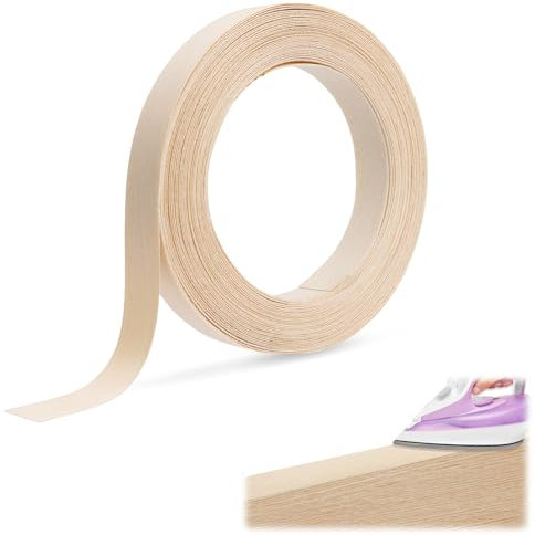 Strisce autoadesive per bordi in legno di quercia, 18 mm, 10 m, nastro per impiallacciatura in legno incollato, adesivo a caldo, per bordi in compensato, per piano di lavoro, scrivania, guardaroba,