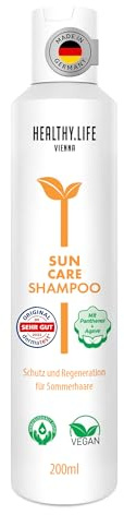 HEALTHY.LIFE VIENNA Sun Care Shampoo 200 ml con pantenolo & agave, vegano – scioglie l'acqua salata nei capelli e dona lucentezza e morbidezza ai capelli danneggiati dal sole, per uomo e donna