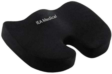 IEA Medical Orthopädisches Sitzkissen weich, ergonomisches Stuhlkissen, Steißbeinkissen, Sitzpolster, Kissen Bürostuhl, Sitzring, Bürokissen