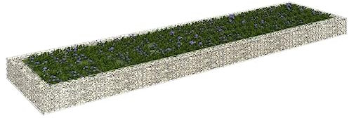 NQJIBUE Lawn & Garden Gabione Hochbeet Verzinkter Stahl 400x100x20cm Gartenarbeit