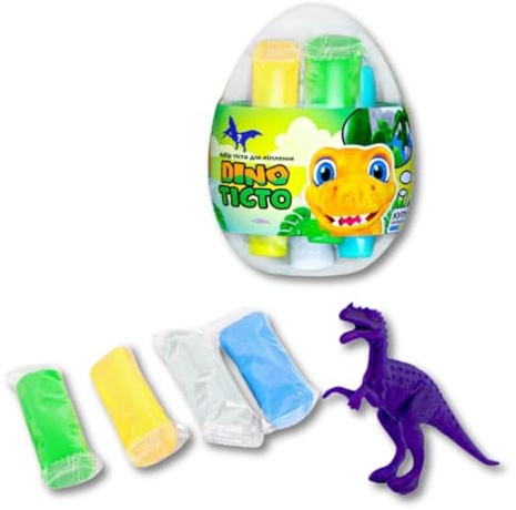 Play Dough Set Lovin Dino, 4 pcs of Colour Dough, Craft Kits for Kids - Arts and Crafts for Kids - Colour Dough Modelling and Sculpting Playdough Set - Ideal Creative Activity Kit for Children