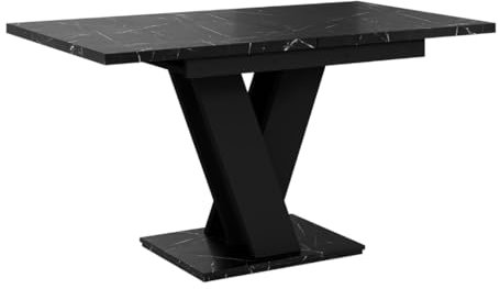 PROROOM FURNITURE Esstisch Ausziehbar Schwarz Malvi – Moderner Küchentisch 120-160 cm für 4–6 Personen | Einfache Montage | Ideal für Esszimmer & Küche | Dining Table