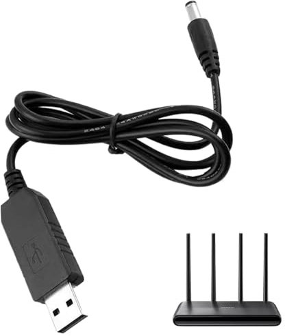 Salyeeluly Adattatore da USB a 9 V, router via cavo da 12 V,Cavo step up da 5 V a 9 V/12 V | Cavo DC Connect maschio portatile, cavo di conversione da USB a DC, cavo step-up di tensione per
