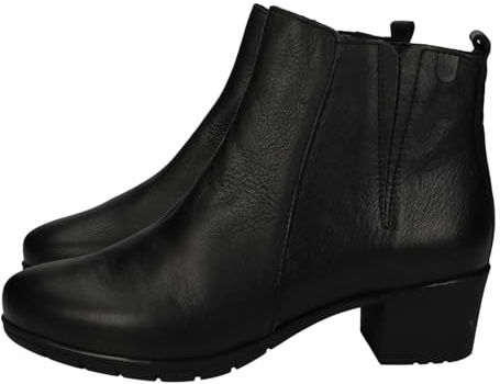MADE IN SPAIN 9544 Botín de piel para mujer Valerias, fabricado en España, con tacón bajo y suela antideslizante MUJER BOTINES NEGRO 38