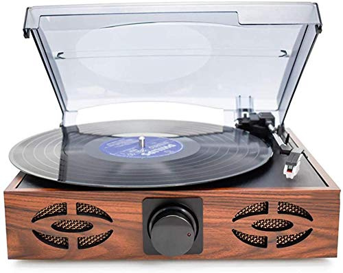 ZJFHEYUO Giradischi retrò, Giradischi con 2 Altoparlanti Stereo integrati, 3 velocità, 33/45/78 Giri, Jack per Cuffie USB/Ingresso AUX/RCA, grammofono