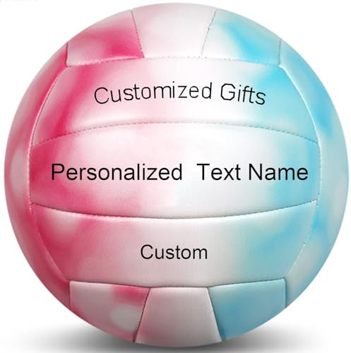 ZXHKZDX Personalizzato Taglie Ufficiali 5 Palle da Indoor da Pallavolo, Morbido Allenamento Pallavolo Personalizzabile con Nome Testo, Sport All'aperto Pallone da Beach Volley