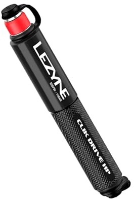 LEZYNE CLIK Drive HP 1-MP-CLKHP-V104 - Pompa di gonfiaggio per pneumatici da bicicletta compatta e leggera in alluminio lavorato a CNC, ad alta pressione, 160 psi, per bici da strada/triathlon | Tubo