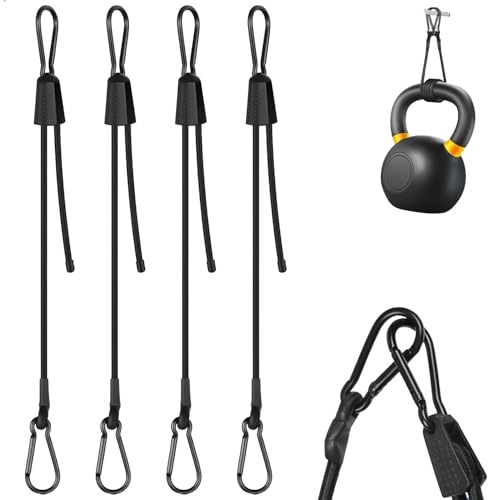 Corde Elastiche con Gancio Regolabile, 4 Pezzi Corda Elastici con Ganci 2,6 Volte Elevata Elasticità Cordini Elastica per Il Trasporto di Bagagli, Tende da Sole, Cargo Box, Campeggio, 100 cm
