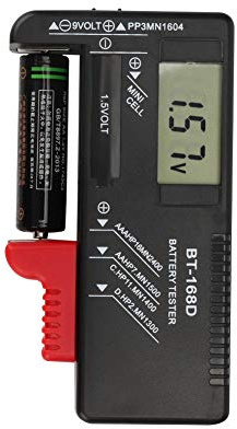 Mxtech Tester per batterie digitali, Tester per batterie, Pile a Bottone per batterie domestiche per testare la Batteria 1.5V 9V