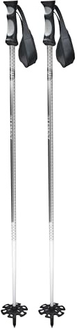 5th Element Stealth 3 Junior Ski Poles – Lightweight Aluminum, Adjustable Strap, Durable Winter Sports Poles (White/Silver, 90cm)