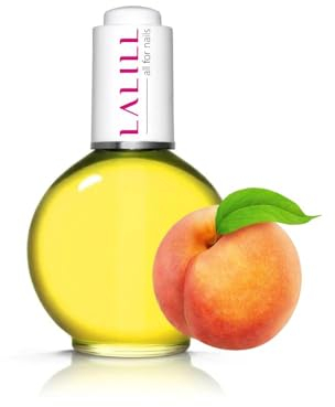 LALILL Nail Cuticle Oil 75ml - Huile de pêche pour le soin des ongles - Huile de soin des cuticules - SPA Manucure Mains Nail Design - Vegan - Avec Pipette