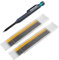 wolfcraft Tieflochmarker-Set I 8661000 I Zum Anzeichnen an schwer zugänglichen Stellen I Minenschaft Ø 5,7 mm I 9 graue und 4 gelbe Minen