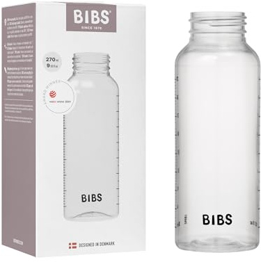BIBS Bottle 270 ml - BPA-Free, Dishwasher Safe - Compatible with BIBS Bottle Sets (Sold Separately)
