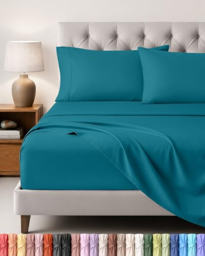 Utopia Bedding Juego de Sabanas 4 Piezas, 150x200cm, Azul Vaquero