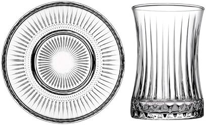 CiCi HOME Elena - Juego de vasos de té turcos (12 piezas, 170 ml), diseño de cristal