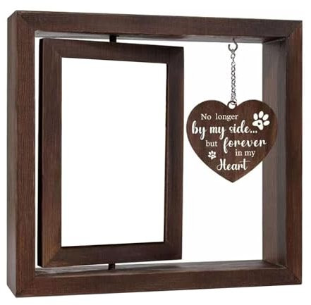 MOONDAME Cadre commémoratif pour animal domestique avec décoration en forme de cœur rotatif 10 x 15 cm