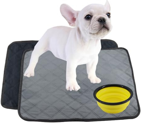 Poraceous 2 Piezas Alfombras Lavables para Perros, Empapadores para Perros, Entrenamiento Almohadilla para Mascota, Reutilizable Absorbente Antideslizante Pet Pee Pad, 60 x 45 cm(Gris)