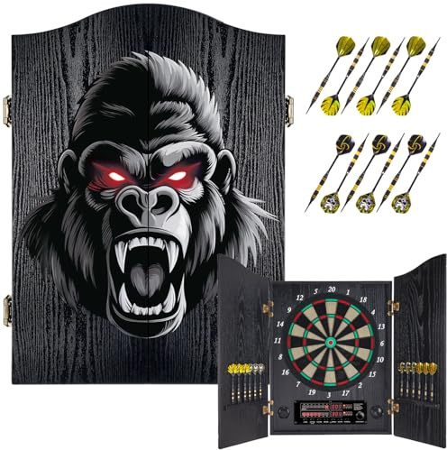Yirinatek Jeu de Flechette Electronique, Coffret Décoratif pour Cible Flechette Electronique [12*Bronze Fléchettes] [Mode de Jeu Cricket], Jeux de Flechettes Adulte Électronique